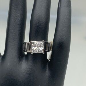 COPY - NEW! Unique large CZ Diamond stainless steel ring
